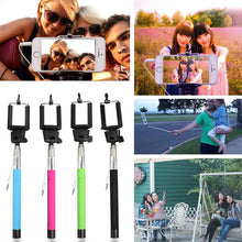 Wired battery free Selfie Stick - Extendable Handheld Monopod with Built-in Remote Shutter