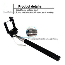 Wired battery free Selfie Stick - Extendable Handheld Monopod with Built-in Remote Shutter
