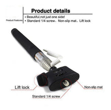 Wired battery free Selfie Stick - Extendable Handheld Monopod with Built-in Remote Shutter